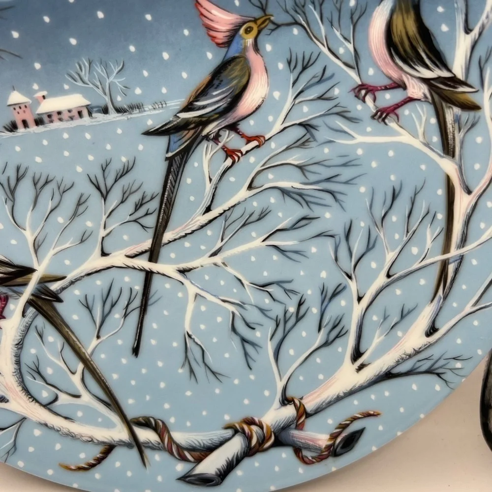 Haviland Limoges 1973 Four Calling Birds #4 Haviland France Plate